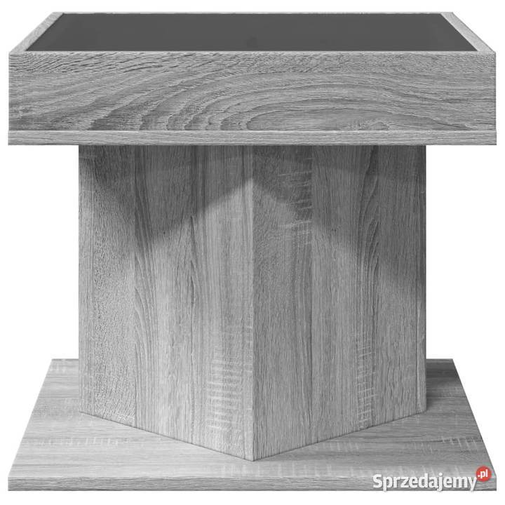 Stolik kawowy z LED szary dąb sonoma 50x50x45 Stoły