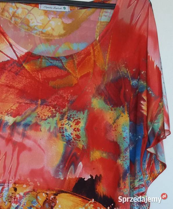 XL48 Kolorowa tunika o kroju nietoperza Butik Bluzki i koszule Gliwice