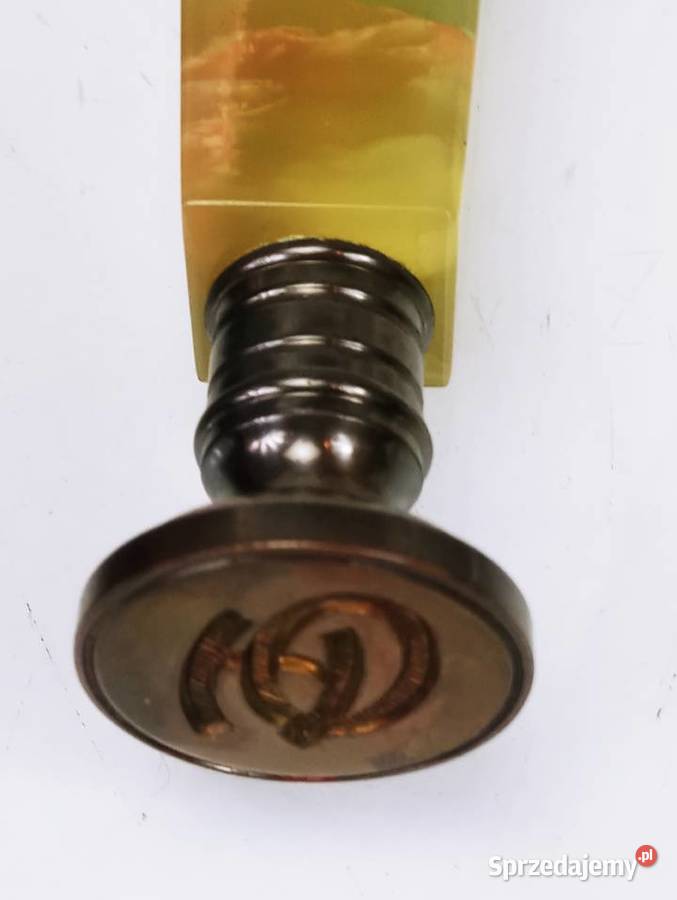 Pięczęć ArtDeko Brąz Agat Etui Nowa Sól