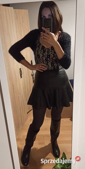 Czarna spódnica z ekoskóry rozmiar 34 Radzyń Podlaski