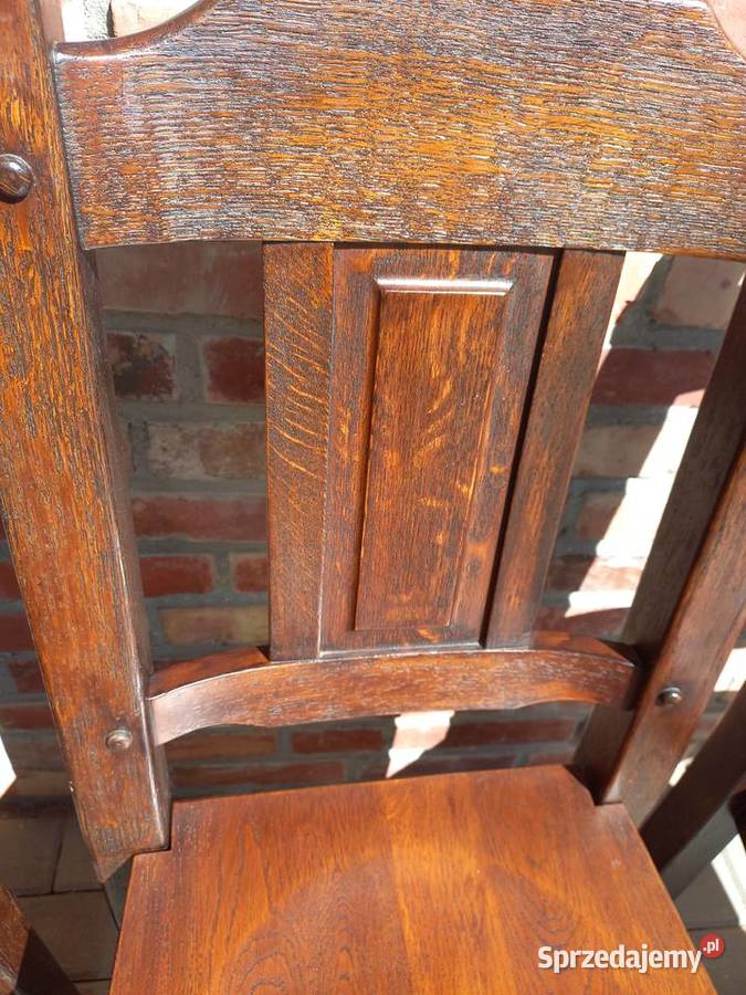 Krzesła dębowe drewniane 2 rustykalne twarde zachodniopomorskie Gawroniec