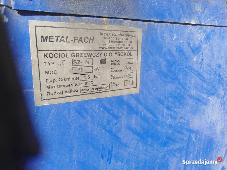 Piec na drewno opałowe 19kw Ełk