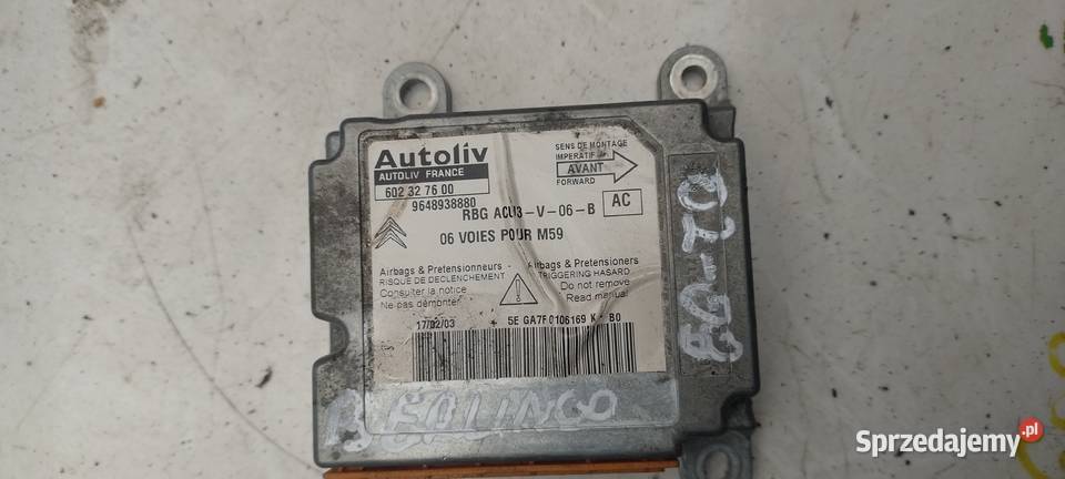 CITOEN BERLINGO PEUGEOT PARTNER 9608r sensor osobowe Kielce sprzedam