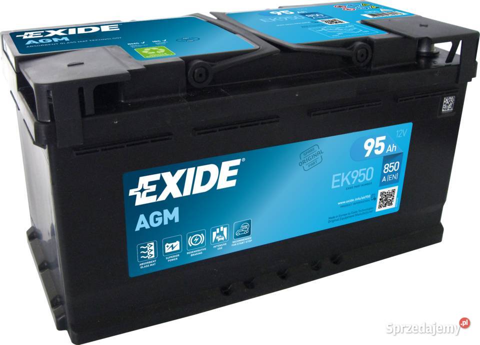 Akumulator EXIDE AGM 95Ah 850A STARTSTOP Glinki osobowe Bydgoszcz