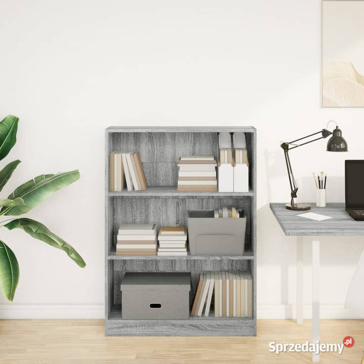 Regał szary dąb sonoma 80x24x109 materiał Warszawa