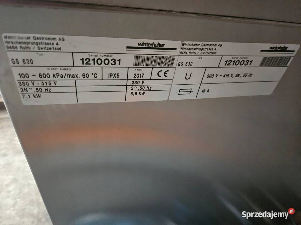 Zmywarka WINTERHALTER GS 630