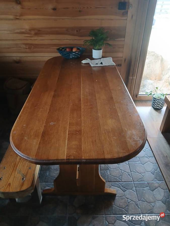 Stol dębowy 90cm Jedlińsk