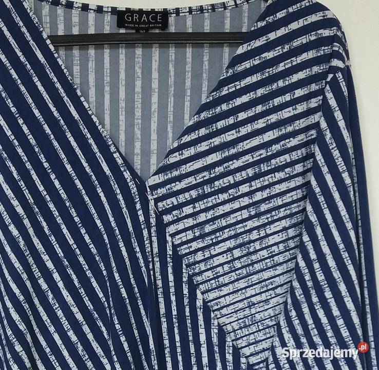 XXXL5658 Nienoszona granatowo biała tunika Grace Odzież damska Gliwice