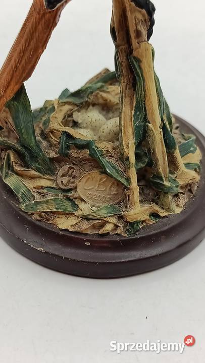 Figurka ceramika ptak wąsatka Zamość