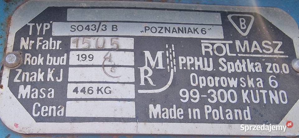 Sprzedam siewnik zbożowy Poznaniak nieuszkodzony