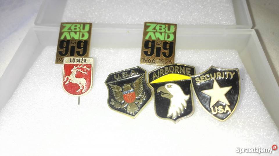 Pięć wpinek różnych USA Łomża GIG Airborne 30 Katowice