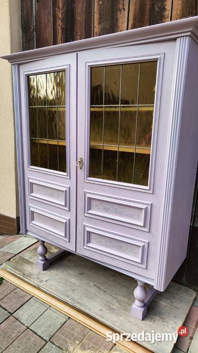 Lawendowy kredens przeszklony biblioteczka Rzeszów