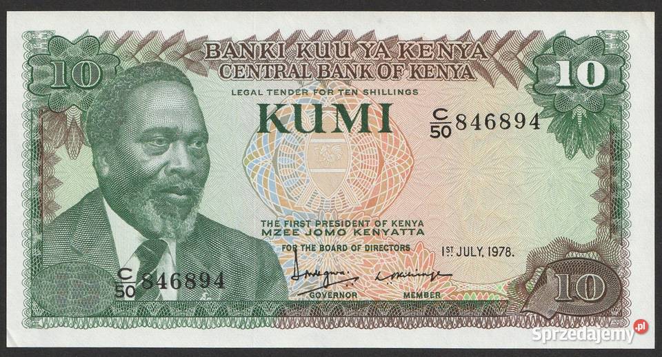 KENIA 10 SHILLING 1978 STAN BANKOWY UNC Łódź