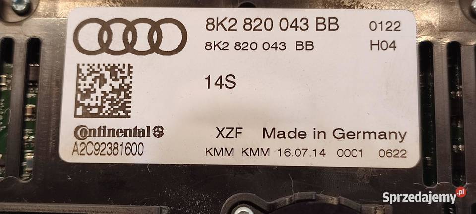 AUDI Q5 8R PANEL KLIMATYZACJI UK ANGLIK osobowe