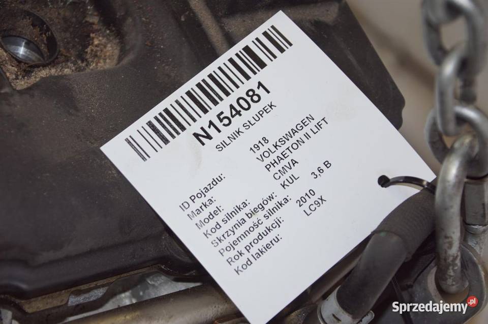 SILNIK SŁUPEK VOLKSWAGEN PHAETON II LIFT CMVA 36 Lipno