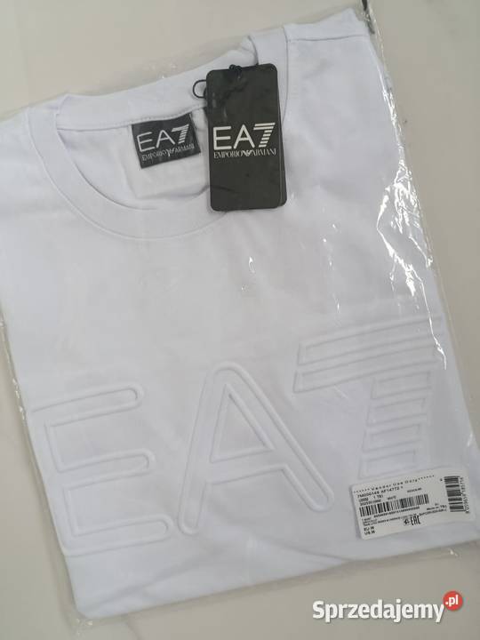 Tshirt męski EA7 Emporio Armani biały M nowy Białystok