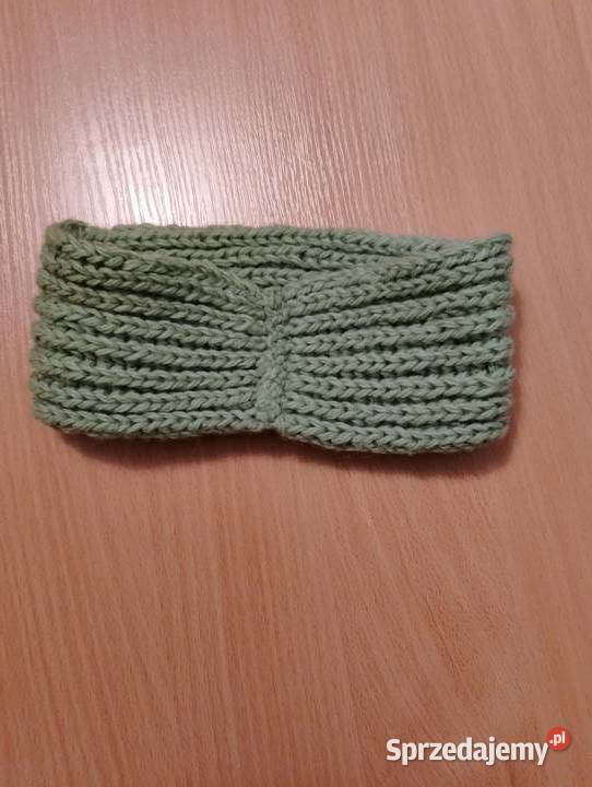 Ciepła szeroka OPASKA na głowę wełniana na zimę