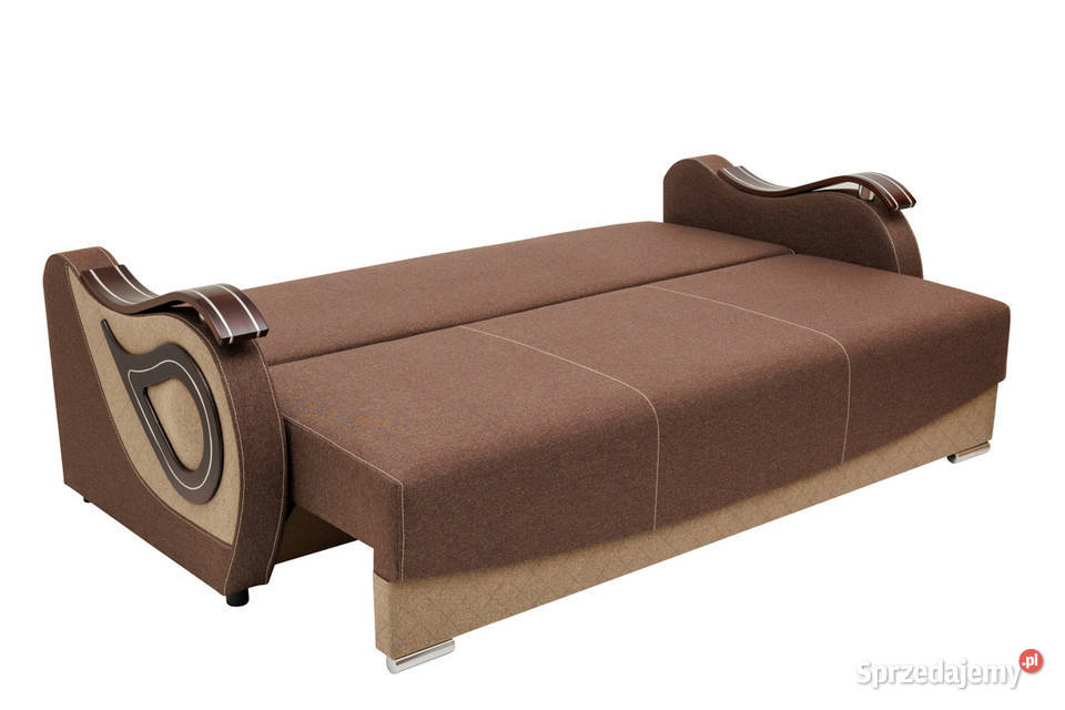 Kanapa Tapicerowana Brązowa z Bokami KAROL 2 Sofy i kanapy sprzedam