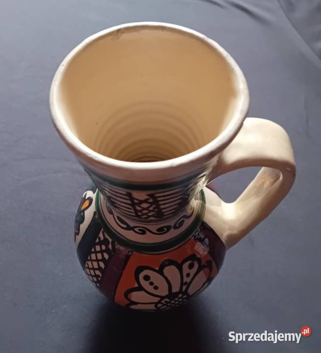 Ręcznie malowany dzbanek ceramika ludowa Korond Porcelana i szkło Koźminek