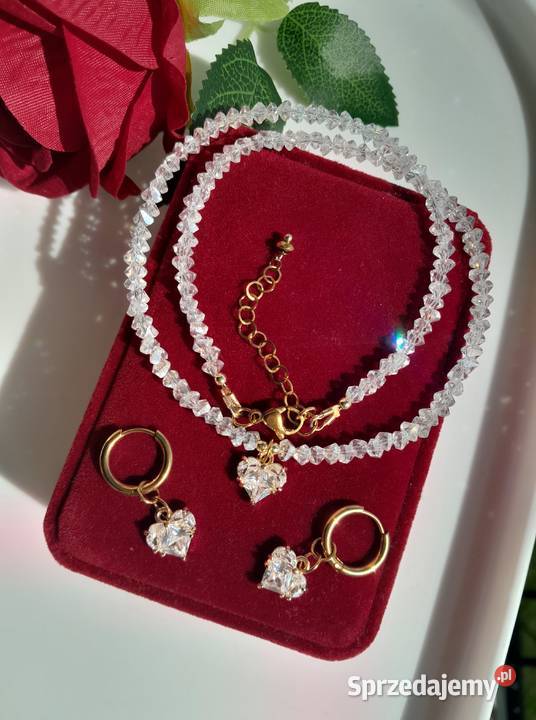 Naszyjnik komplet z austriackim kryształem Kozienice sprzedam