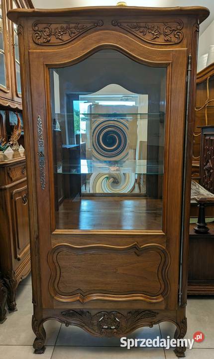 Wspaniała witrynaserwantka ludwikowska ciemny Dąbrowa Górnicza