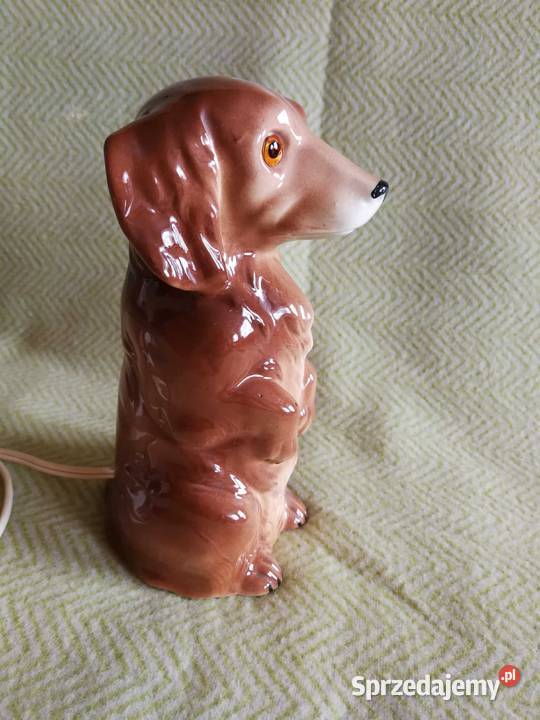 Porcelanowa Lampka Jamnik Lippelsdorf lata Szczecin