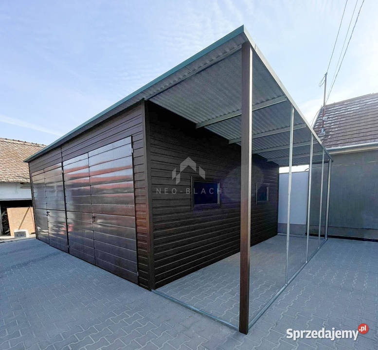 Garaż blaszany 7x6m wiata 16m 2x Brama Łuków