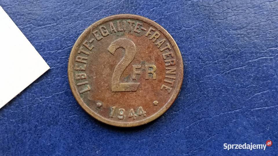 Stare monety 2 frank 1944 Francja Lesko