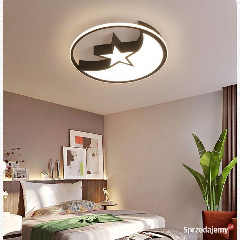 Plafon lampa sufitowa czarna gwiazda pokój Mauryców