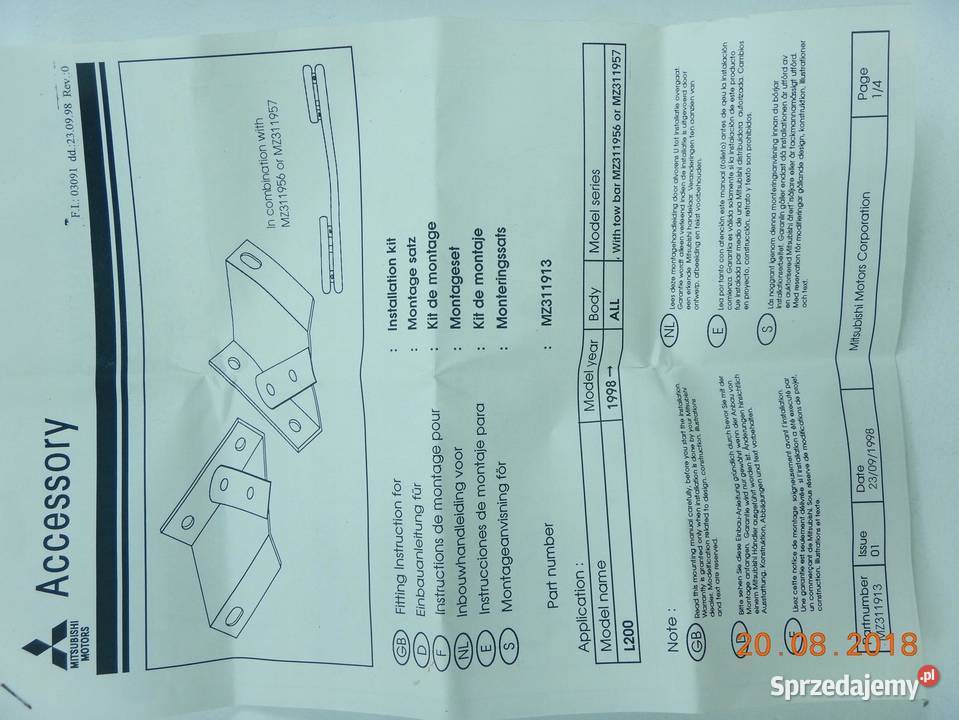 MOCOWANIE ORUROWANIA TYŁ MITSUBISHI L200 osobowe lubelskie