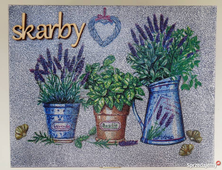 LAWENDA i BAZYLIA Drewniana ozdobna skrzyneczka Dekoracje i ozdoby Warszawa