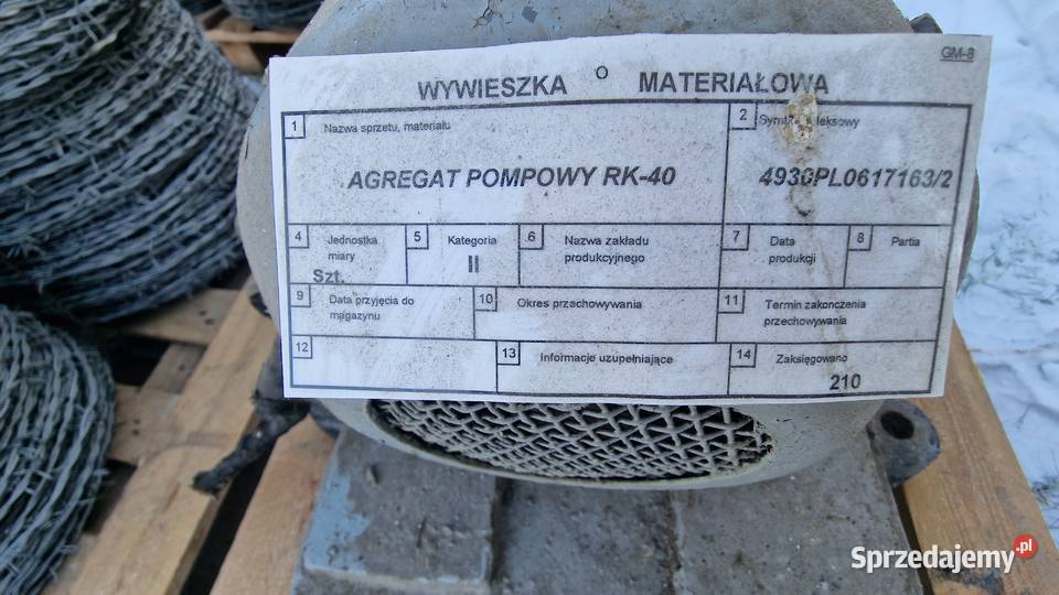 Agregat pompowy RK40 Pozostałe Parczew