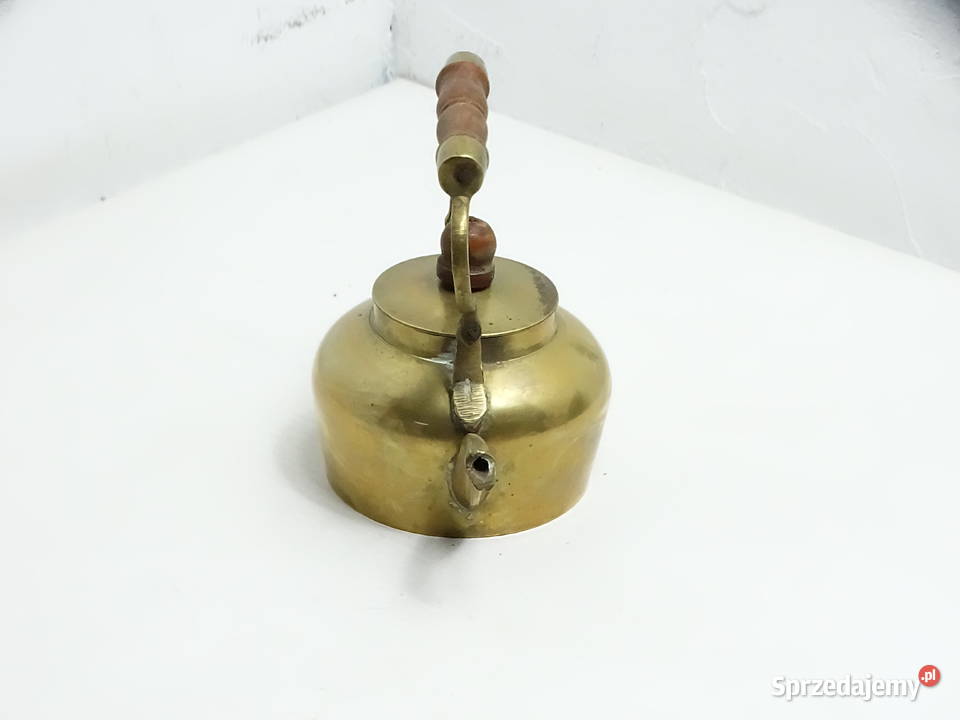 Mosiężny Czajniczek Vintage India Drewniana Biłgoraj