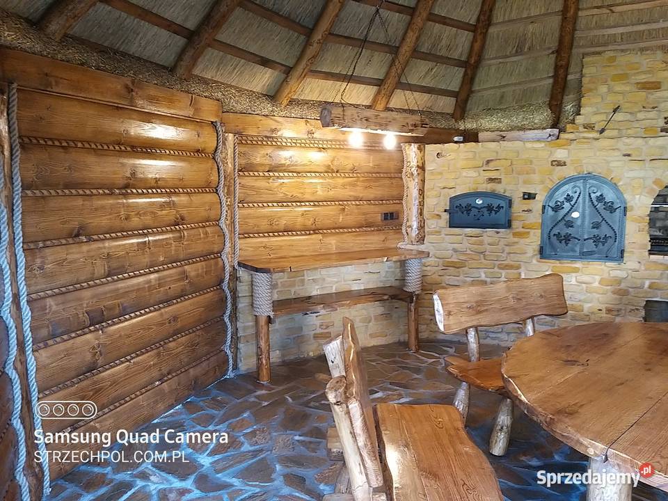 Altana pokryta trzciną pełna zabudowa śląskie Podlesie