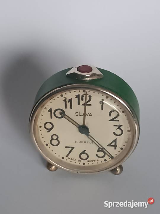 Radziecki budzik SLAVA ZSRR zegar biurkowy Rzeszów