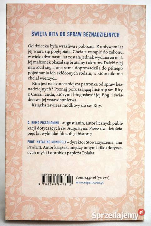 Święta Rita Życie cuda modlitwy Remo Piccolomini Lublin
