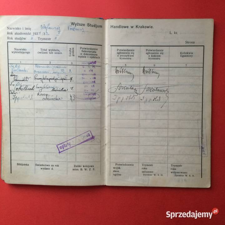 1871 Książka Legitymacyjna Wojtowicz zachodniopomorskie