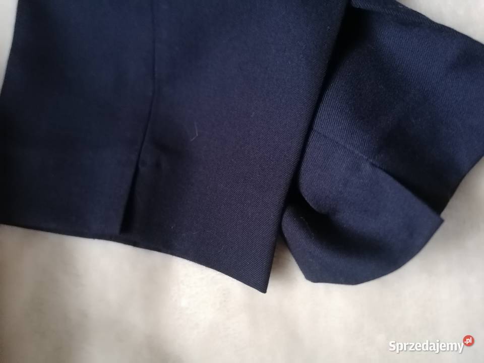 Spodnie damskie granatowe elana z wełną zwężane