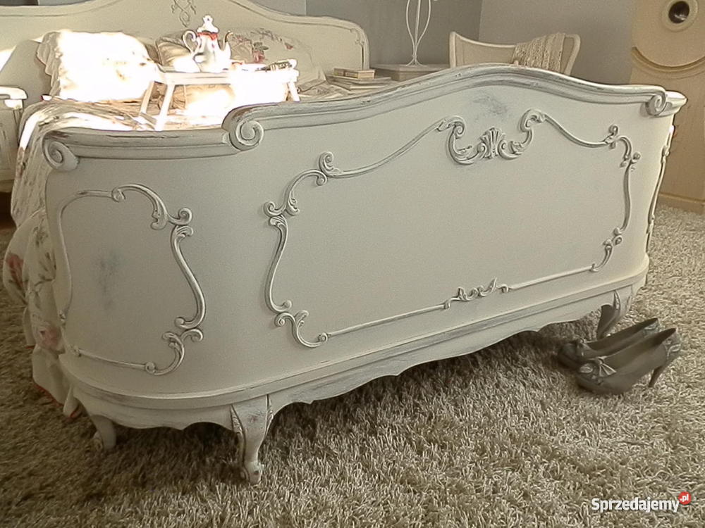 Łóżko shabby chic królewskie ludwikowskie Meble Antyki, Sztuka, Kolekcje sprzedam