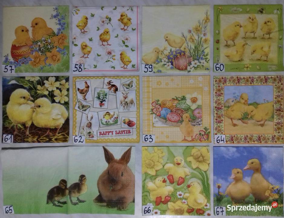 Serwetki decoupage Wielkanoc zestaw B mazowieckie Laskowiec sprzedam