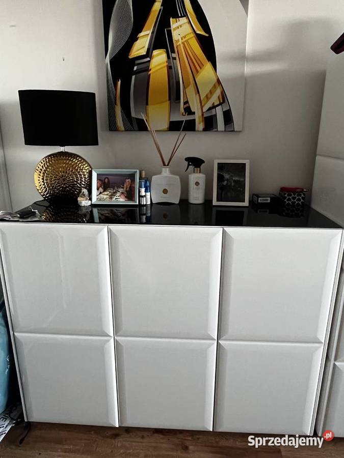Nowoczesny zestaw mebli do salonu biały połysk Szczecin