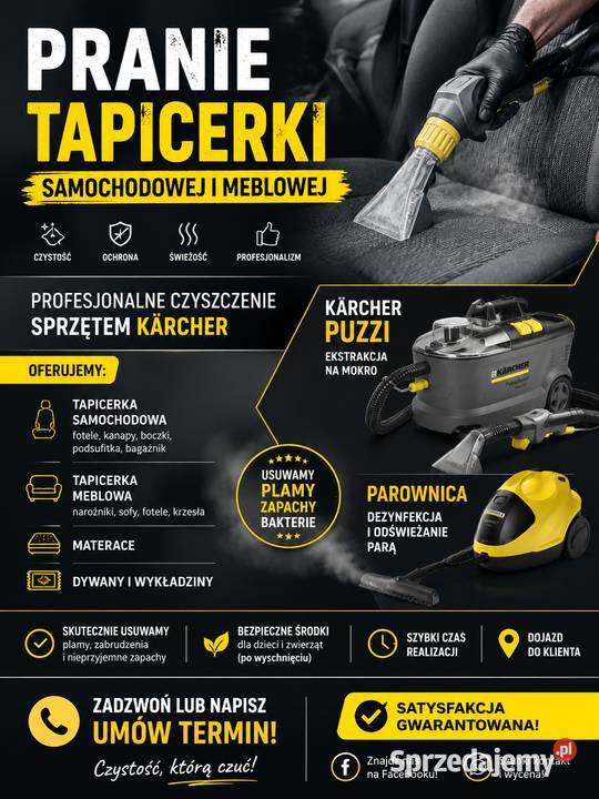 Profesjonalne Pranie Tapicerki Samochodowej i Pranie dywanów, wykładzin, tapicerki Chmielnik