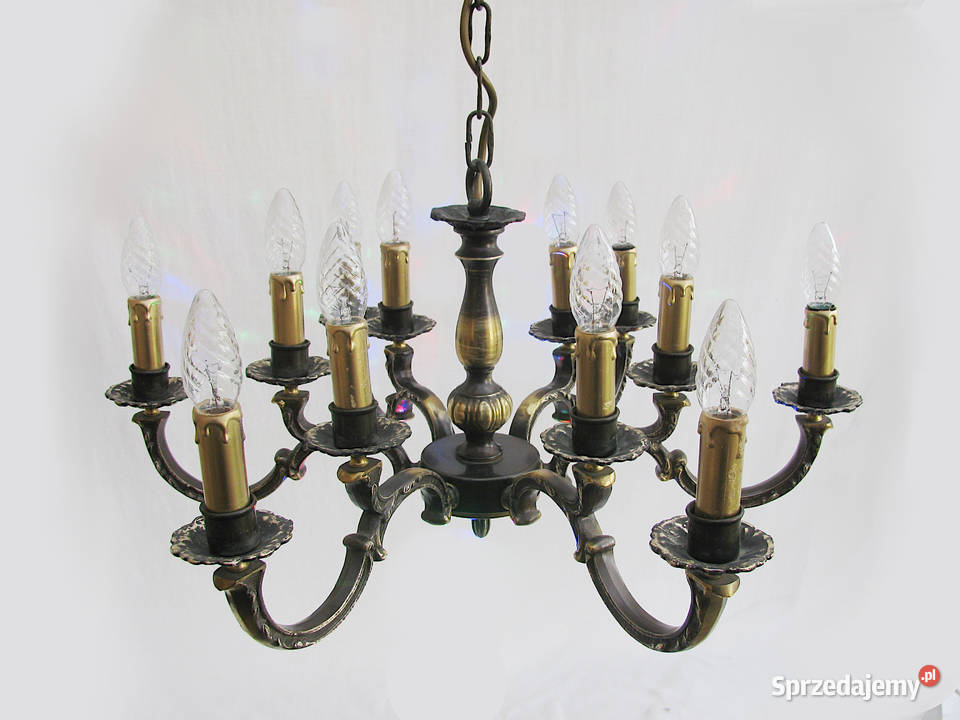 Żyrandol Lampa 12 punkt Mosiądz