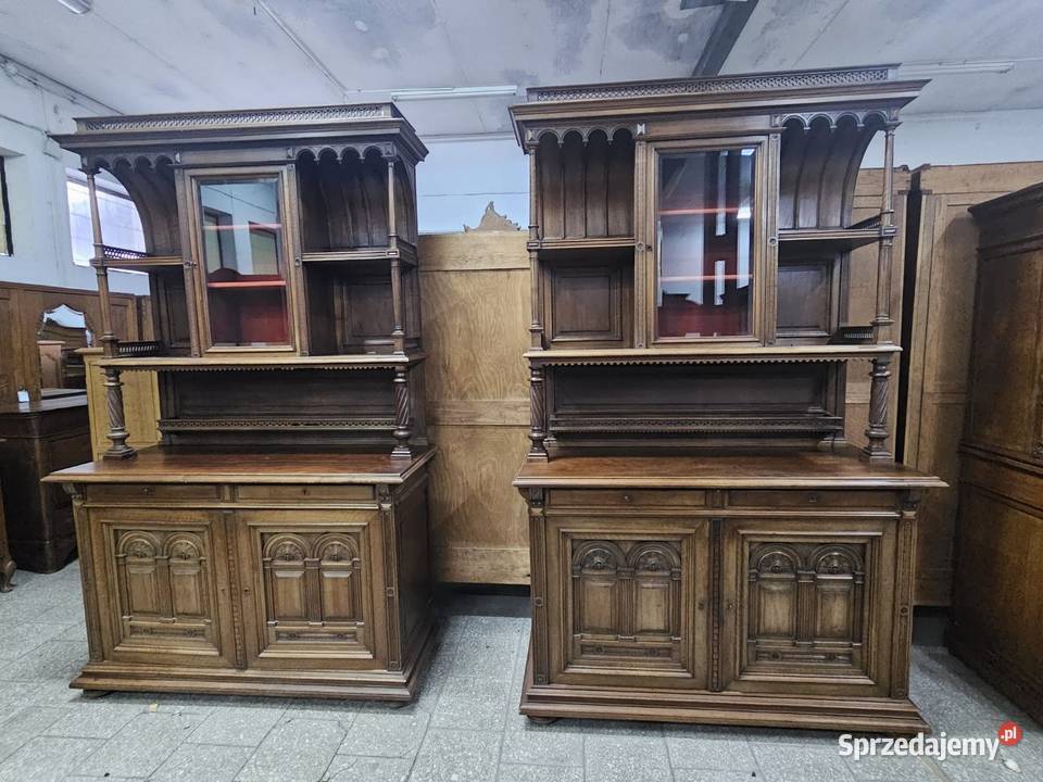 Dwa takie same kredensy eklektyczne Francja Nowy Sącz