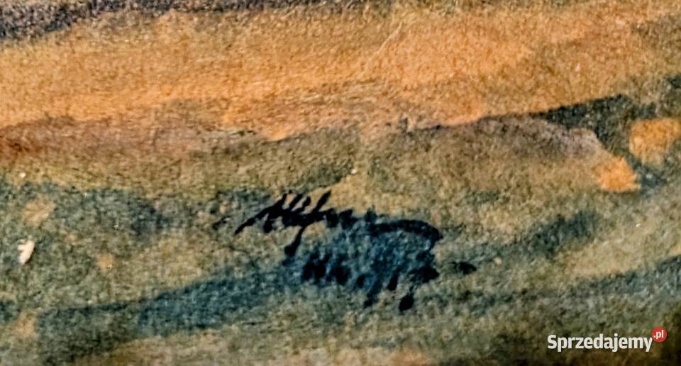 Akwarela antyk Kartuzy