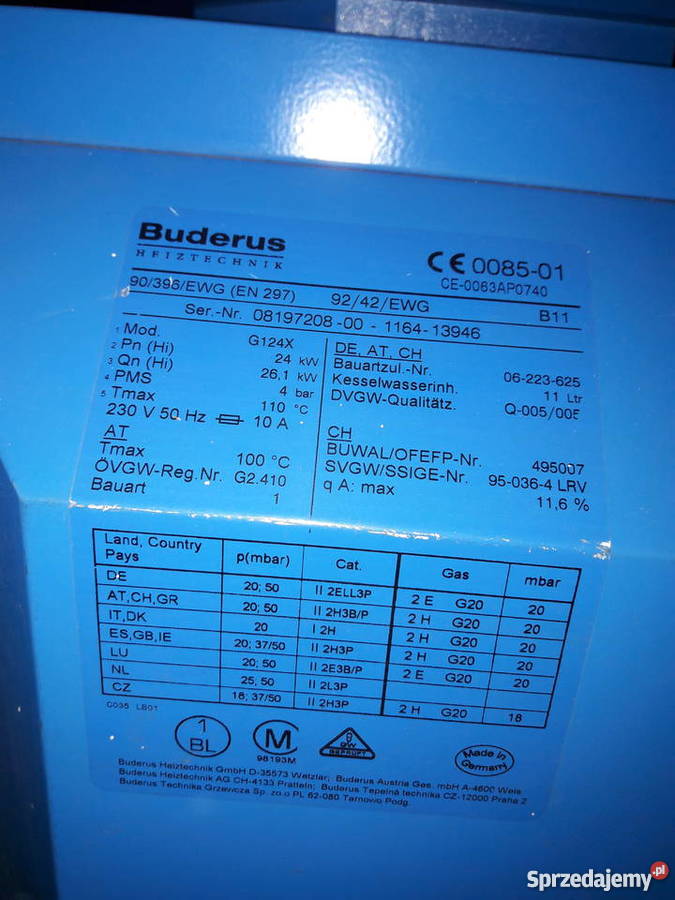 Kocioł gazowy Buderus LOGANO G124 małopolskie Rabka-Zdrój