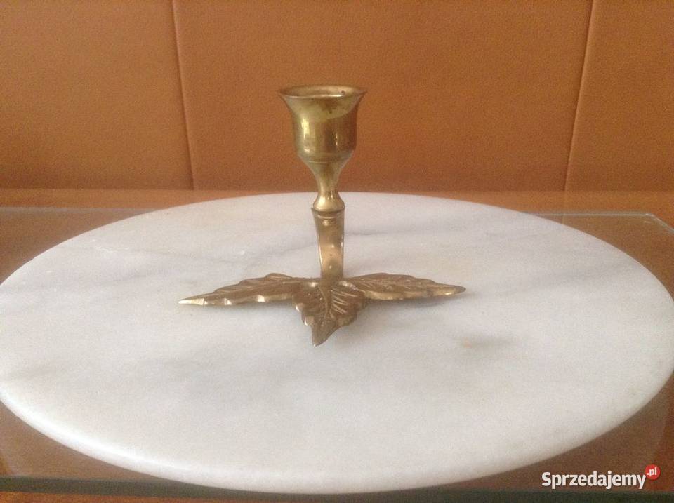 Świecznik mosiężny z ozdobną podstawą Opole sprzedam