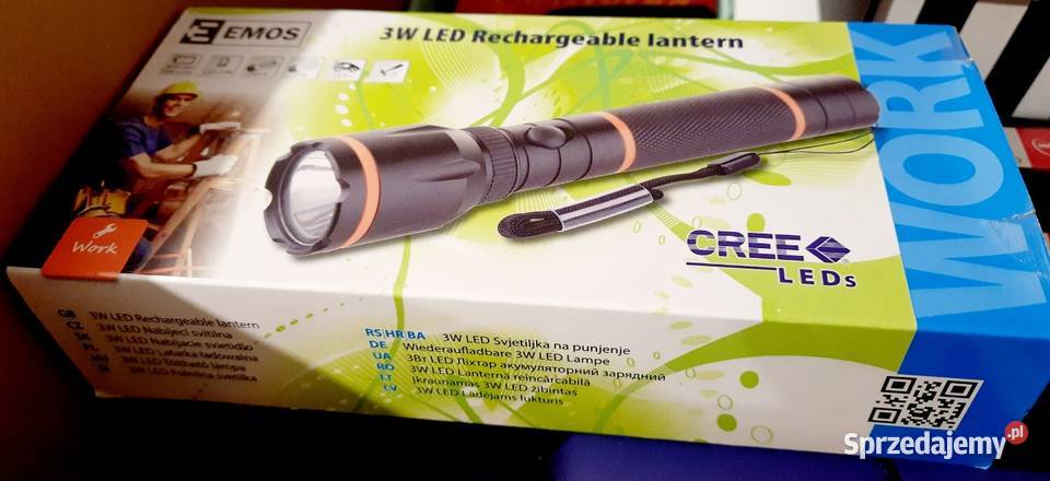 Latarka ładowalna 3W cree led Emos nowa