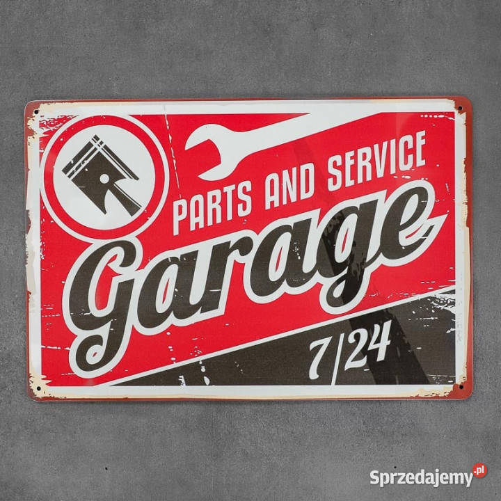 Tabliczka dekoracyjna metalowa PARTS SERVICE inny kolor Chmielnik