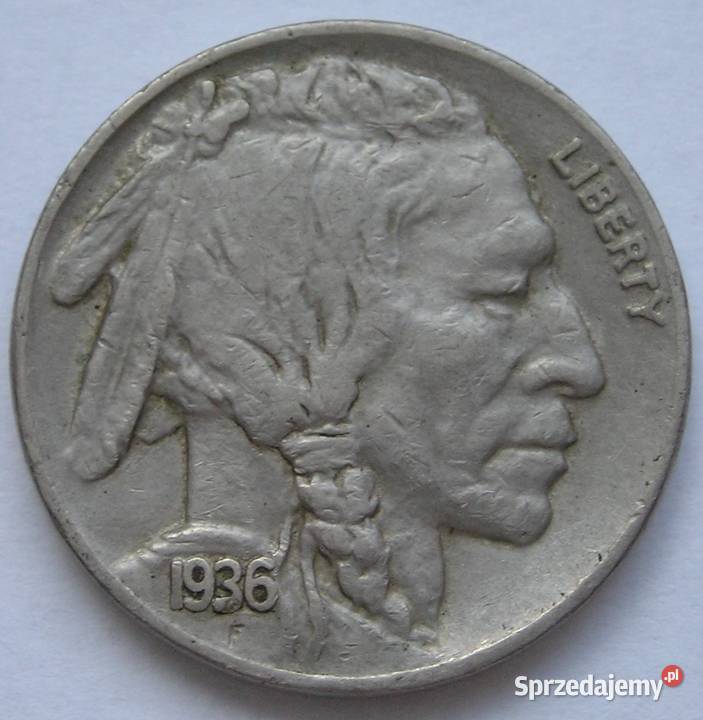 USA 5 CENTÓW 1936 INDIANIN BIZON Łódź sprzedam